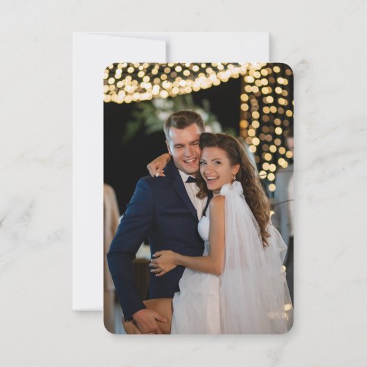 Mystical Rainbow Plum Sun Moon Star Foto Wedding Dankeskarte (Rückseite)