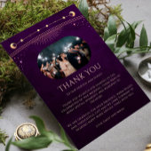 Mystical Rainbow Plum Sun Moon Star Foto Wedding Dankeskarte