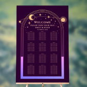 Mystical Rainbow Plum Sun Moon Stars Wedding Acrylschild (Neutral)