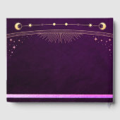 Mystical Rainbow Plum Sun Moon Stars Wedding Gästebuch (Rückseite)