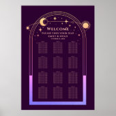 Mystical Rainbow Plum Sun Moon Stars Wedding Poster (Vorne)