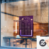 Mystical Rainbow Plum Wedding Chart Fensteraufkleber (Café-Fenster)