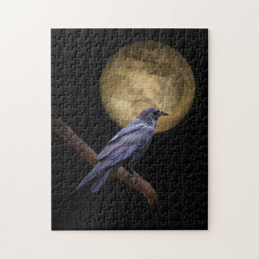 Mystical Raven and Moon at Night Challenging Puzzle (Vertikal)