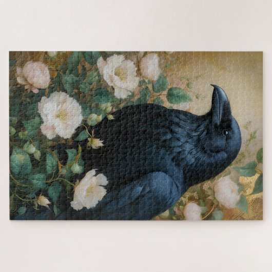Mystical Raven & Bloom - verzauberte Gotik Puzzle (Horizontal)