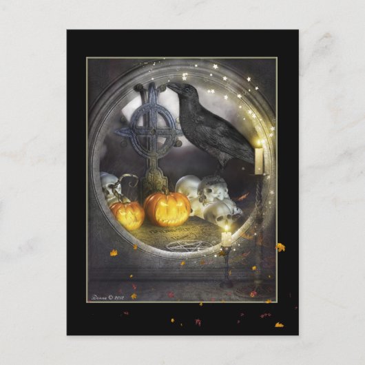 Mystical Raven Mystical Digital Art Postcard Postkarte (Vorderseite)