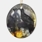 Mystical Raven Samhain Doppelseitiges Ornament (Links)