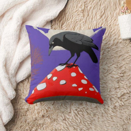 ◼️ Mystical Raven Square Cushion (16x16 in) Kissen (Decke)