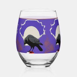 🥂 Mystical Raven Stemless Wine Glass Weinglas Ohne Stiel