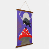 🖼️ Mystical Raven Vertical Wall Tapestry Wandteppich Mit Holzrahmen (Gewinkelt)