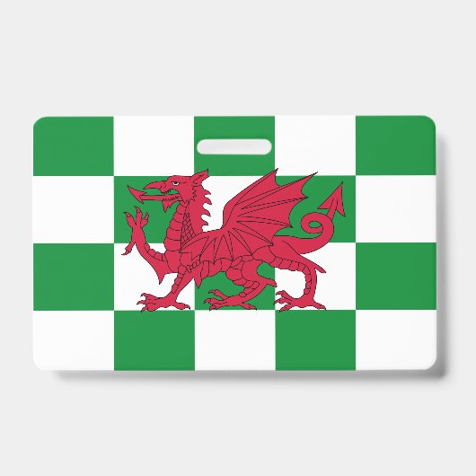 Mystical Red Celtic Dragon Flag Wales Ausweis (Vorderseite)