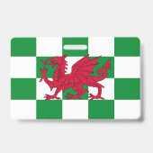 Mystical Red Celtic Dragon Flag Wales Ausweis (Rückseite)