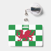 Mystical Red Celtic Dragon Flag Wales Ausweis (Rückseite mit Ausziehbar)