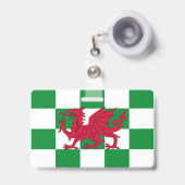Mystical Red Celtic Dragon Flag Wales Ausweis (Vorderseite mit Ausziehbar)