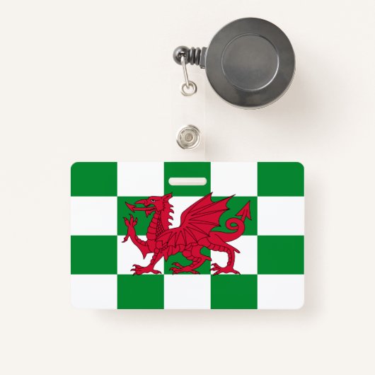 Mystical Red Celtic Dragon Flag Wales Ausweis (Vorderseite mit Rechteck)