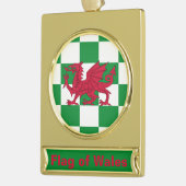 Mystical Red Celtic Dragon Flag Wales Banner-Ornament Gold (Links)