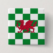 Mystical Red Celtic Dragon Flag Wales Button (Vorderseite)