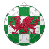 Mystical Red Celtic Dragon Flag Wales Dartscheibe (vorne)