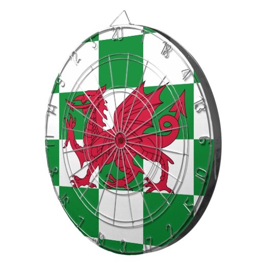 Mystical Red Celtic Dragon Flag Wales Dartscheibe (Vorderseite rechts)