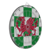 Mystical Red Celtic Dragon Flag Wales Dartscheibe (Vorderseite Links)