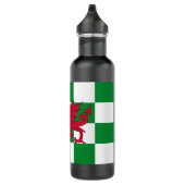 Mystical Red Celtic Dragon Flag Wales Edelstahlflasche (Rechts)