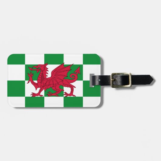 Mystical Red Celtic Dragon Flag Wales Gepäckanhänger (Vorderseite horizontal)