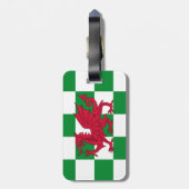 Mystical Red Celtic Dragon Flag Wales Gepäckanhänger (Rückseite vertikal)