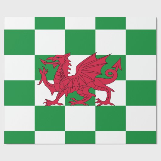 Mystical Red Celtic Dragon Flag Wales Geschenkpapier (Flach)