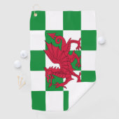 Mystical Red Celtic Dragon Flag Wales Golfhandtuch (Insitu)