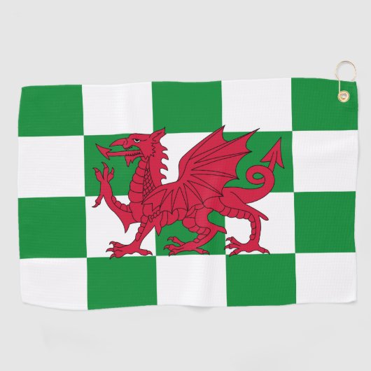 Mystical Red Celtic Dragon Flag Wales Golfhandtuch (Horizontal)