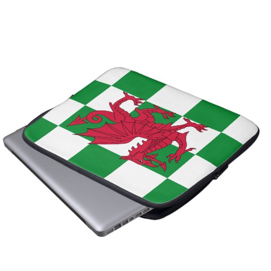 Mystical Red Celtic Dragon Flag Wales Laptopschutzhülle (Vorne Knopf)