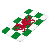 Mystical Red Celtic Dragon Flag Wales Magnet (Linke Seite)