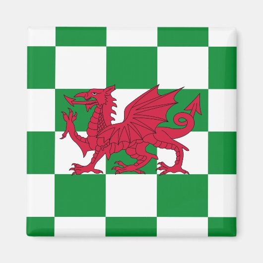 Mystical Red Celtic Dragon Flag Wales Magnet (Vorne)