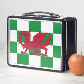 Mystical Red Celtic Dragon Flag Wales Metall Brotdose (Beispiel)