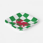 Mystical Red Celtic Dragon Flag Wales Pappteller (Gewinkelt)