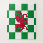 Mystical Red Celtic Dragon Flag Wales Puzzle (Vertikal)