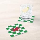 Mystical Red Celtic Dragon Flag Wales Rechteckiger Pappuntersetzer (Vor Ort)