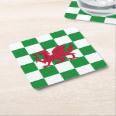 Mystical Red Celtic Dragon Flag Wales Rechteckiger Pappuntersetzer (angewinkelt)