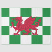 Mystical Red Celtic Dragon Flag Wales Seidenpapier (Vorderseite)