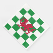 Mystical Red Celtic Dragon Flag Wales Serviette (Ecke)