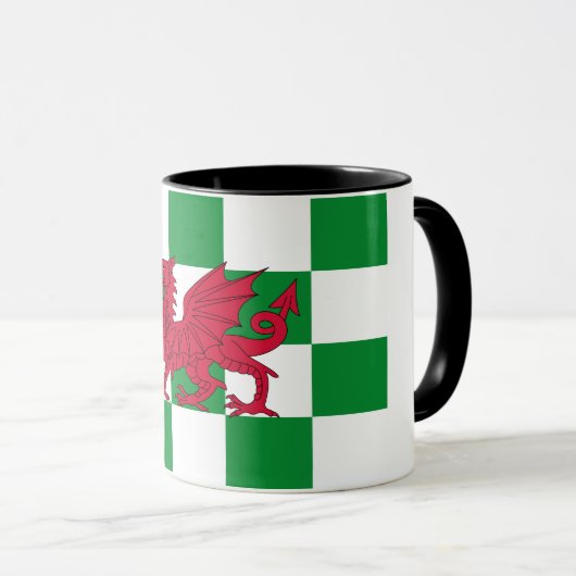 Mystical Red Celtic Dragon Flag Wales Tasse (VorderseiteRechts)