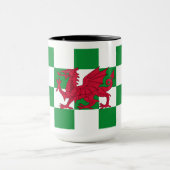 Mystical Red Celtic Dragon Flag Wales Tasse (Zentrum)