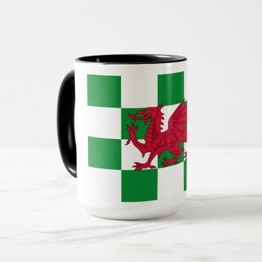 Mystical Red Celtic Dragon Flag Wales Tasse (Vorderseite Links)