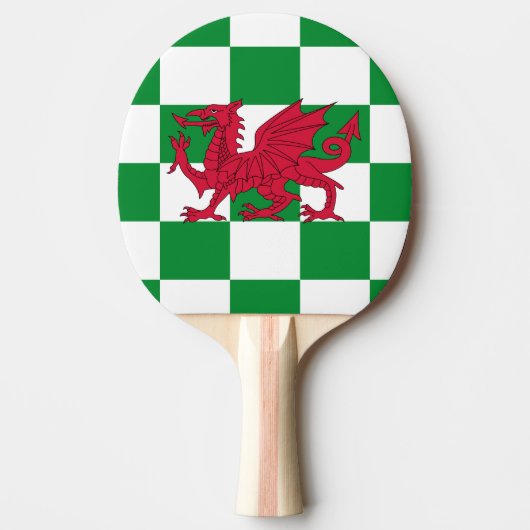 Mystical Red Celtic Dragon Flag Wales Tischtennis Schläger (Vorderseite)