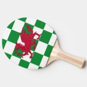 Mystical Red Celtic Dragon Flag Wales Tischtennis Schläger (Seitenansicht)