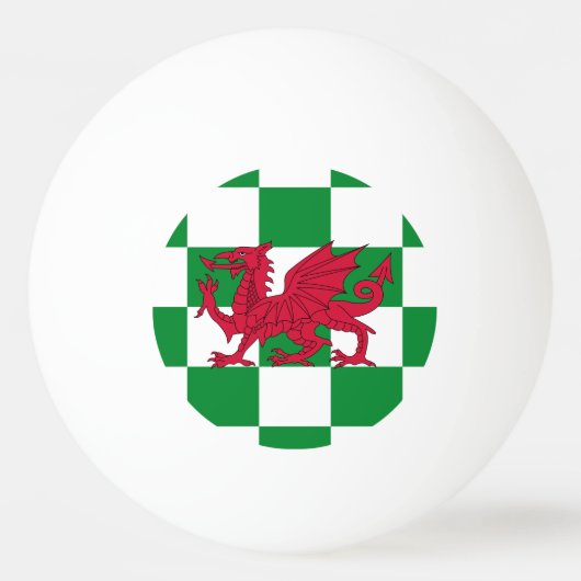 Mystical Red Celtic Dragon Flag Wales Tischtennisball (Vorderseite)