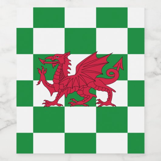 Mystical Red Celtic Dragon Flag Wales Weinetikett (Einzelnes Label)