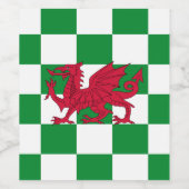 Mystical Red Celtic Dragon Flag Wales Weinetikett (Einzelnes Label)