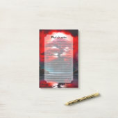 Mystical Red Tree Under Full Moon Post-it Klebezettel (Auf Schreibtisch)