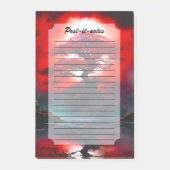 Mystical Red Tree Under Full Moon Post-it Klebezettel (Vorderseite)