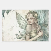 Mystical Sage Green Fairy Geschenkpapier Set (Vorderseite)
